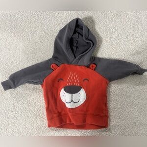 Carter's Charcoal and Red Smiling Bear Hoodie